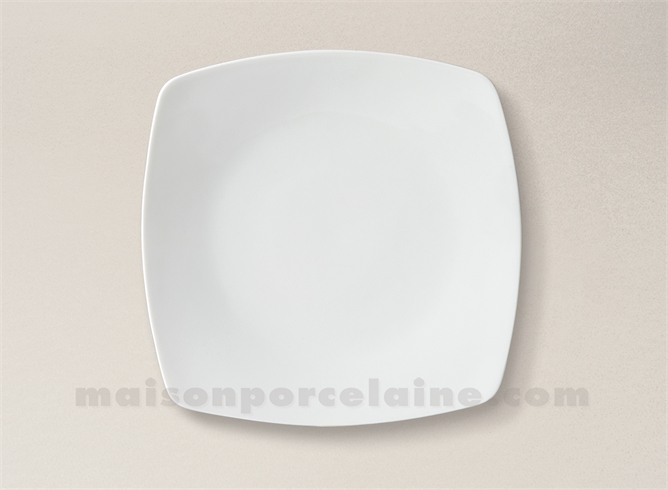 ASSIETTE CARREE DESSERT PORCELAINE BLANCHE SAHARA 21X21