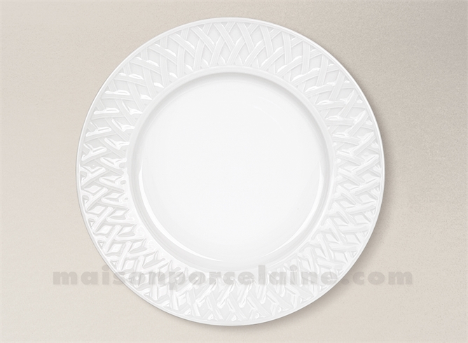 ASSIETTE PLATE LIMOGES PORCELAINE BLANCHE LOUISIANE D27