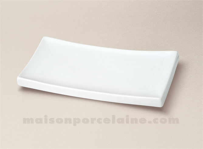 ASSIETTE RECTANGULAIRE PORCELAINE BLANCHE SHANGHAI PM 22X11CM