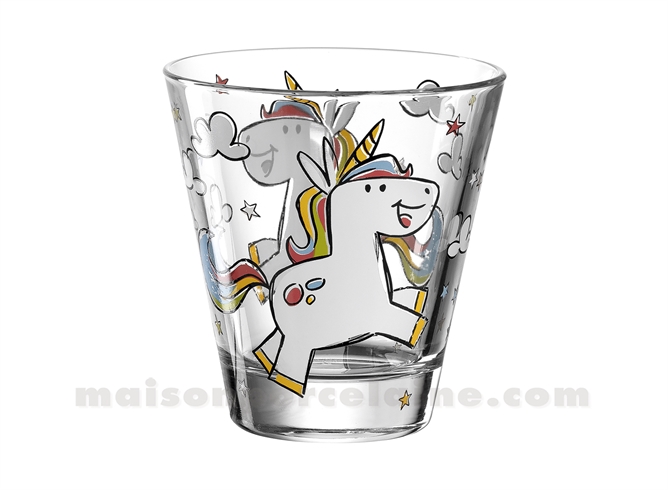 BAMBINI - VERRE 21,5CL H9X9CM LICORNE