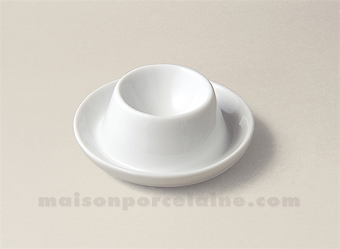 COQUETIER PORCELAINE BLANCHE CHAPEAU 6X3