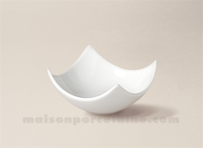 COUPELLE TAPAS PORCELAINE BLANCHE CARREE CREUSE DESIGN N°3 9X9