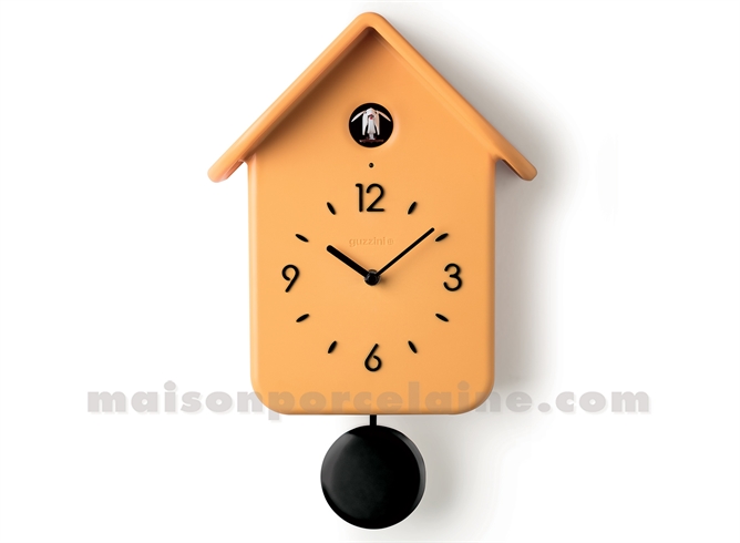 HORLOGE COUCOU A/PENDULE QQ HOME 24,8X12XH39CM JAUNE