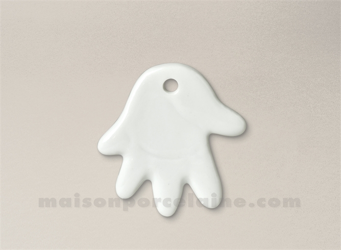 PENDENTIF/MEDAILLON PORCELAINE BLANCHE A PEINDRE MAIN BEBE 4X4X4.5