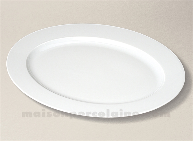 PLAT OVALE PORCELAINE BLANCHE EMPIRE FABRIQUE EN FRANCE 37.5X27.5