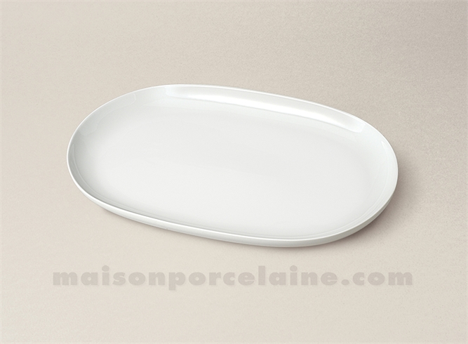 PLAT OVALE PORCELAINE BLANCHE FLANDRE 26X16