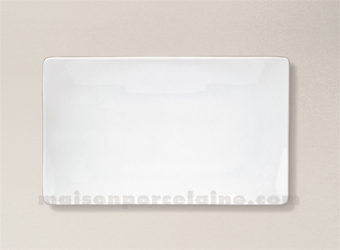 PLAT/ASSIETTE RECTANGULAIRE PORCELAINE BLANCHE COLORADO 23X14CM