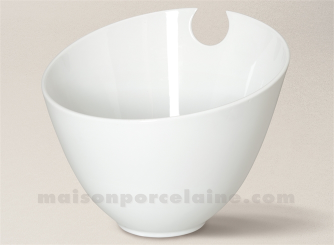 SALADIER PORCELAINE BLANCHE CONIQUE ENCOCHE 19.5X24