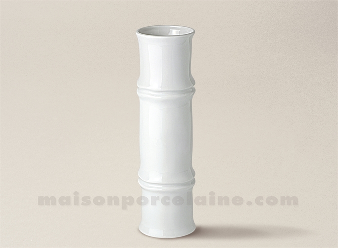 VASE LIMOGES PORCELAINE BLANCHE BAMBOU MM 28,5X0,85 90CL