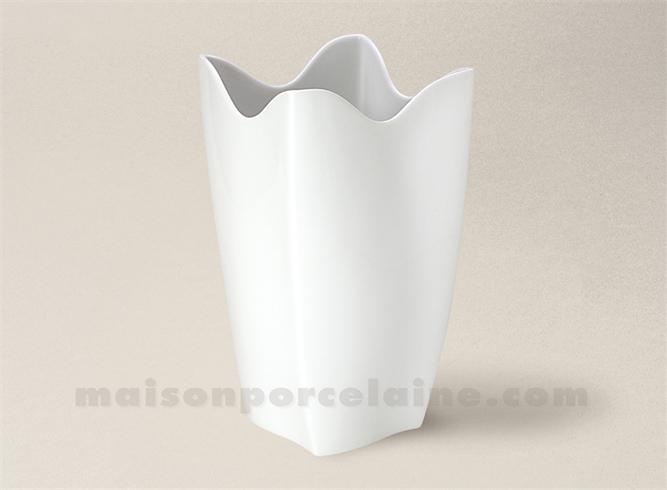 VASE LIMOGES PORCELAINE BLANCHE TULIPE MM 29X16 3,7L