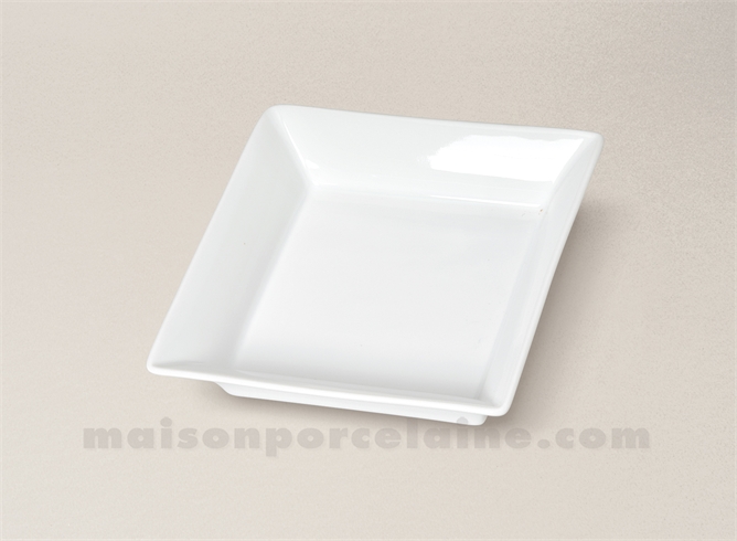 VIDE POCHE CARRE LIMOGES PORCELAINE BLANCHE MM 12X12