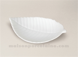 ASSIETTE FEUILLE CHATAIGNER LIMOGES PORCELAINE BLANCHE 28CM