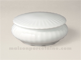 BOMBONNIERE LIMOGES PORCELAINE BLANCHE RONDE TORSE PLATE N°2 D12